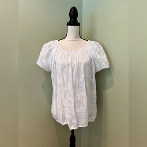 White Blouse with butterflies